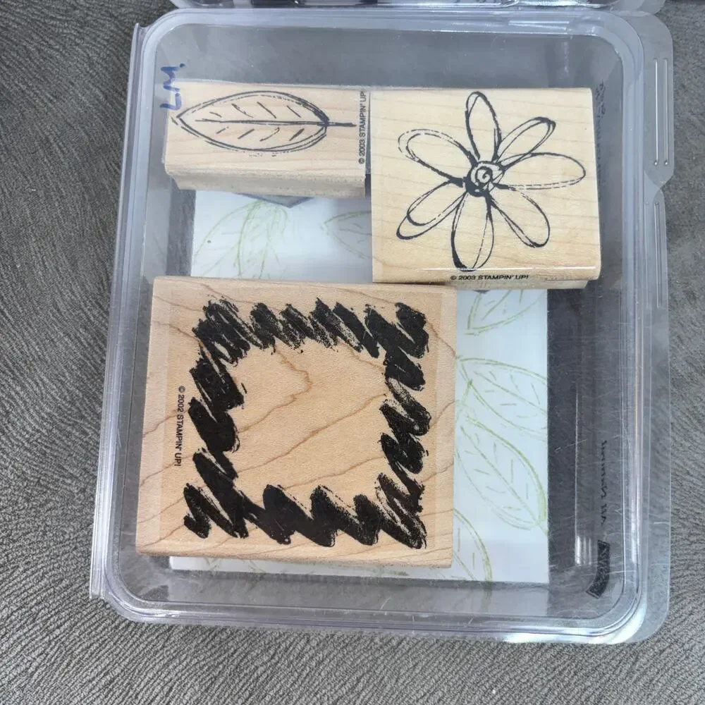 Stamping Up Miscellaneous Lot Of 19 Scrapbook Craft Stamps Wood Mounted New Used